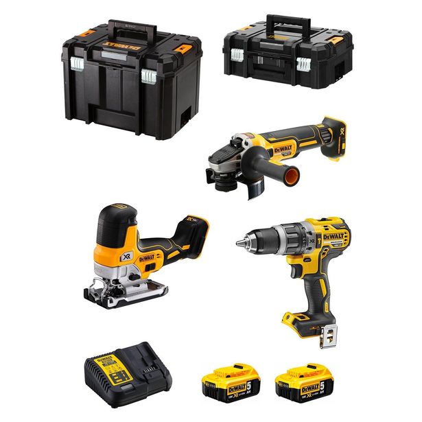 Akkutyökalusarja DeWalt XR DCK329P2T-QW, 3 työkalua, 18V, 2x5.0Ah akuilla + TSTAK