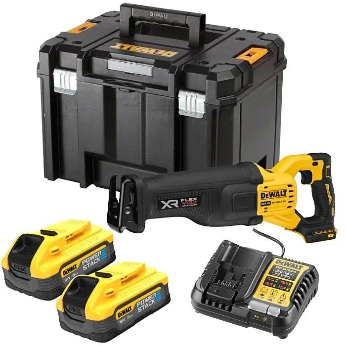 Akkupuukkosaha DeWalt XR Flexvolt Advantage DCS386H2T-QW, 3000spm, 18V, 2x5.0Ah akuilla + TSTAK