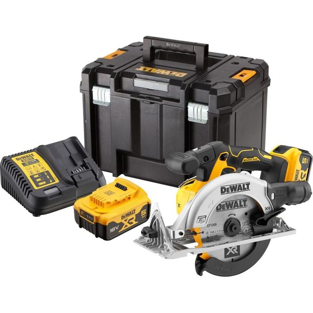 Akkupyörösaha DeWalt XR DCS565P2-QW, Ø165mm, 18V, 2x5.0Ah akuilla + TSTAK