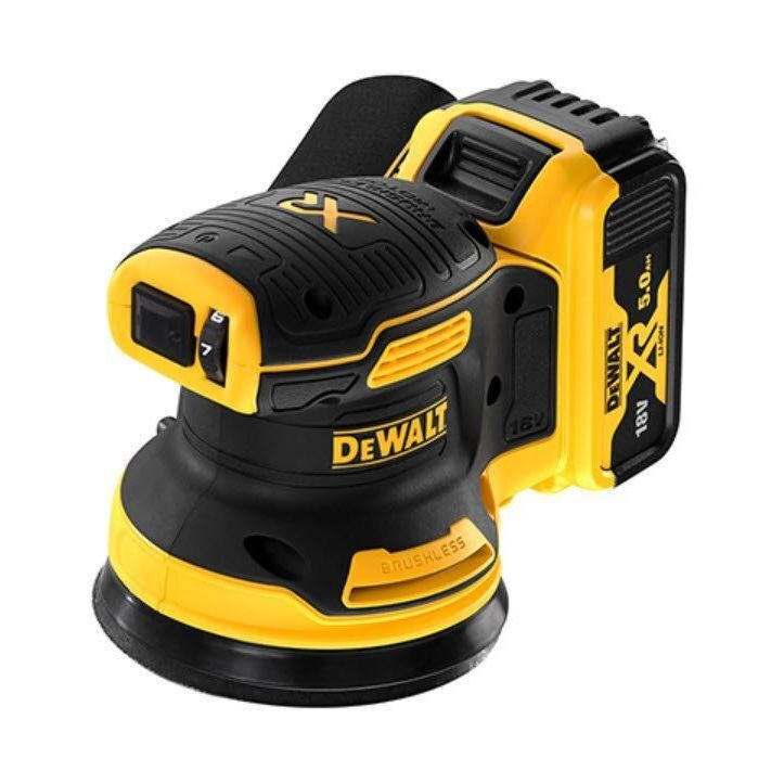 Akkuepäkeskohiomakone DeWalt XR DCW210P2-QW, Ø125mm, 18V, 2x5.0Ah akuilla