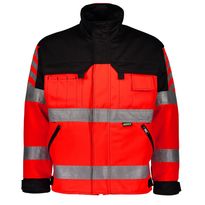 Työtakki Dimex 6210, huomioväri, vettä hylkivä, punainen/musta