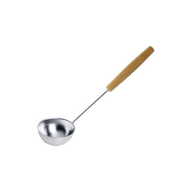 Saunakauha Demerx puukahvalla ruostumaton teräs 44cm 0.3l puunvärinen