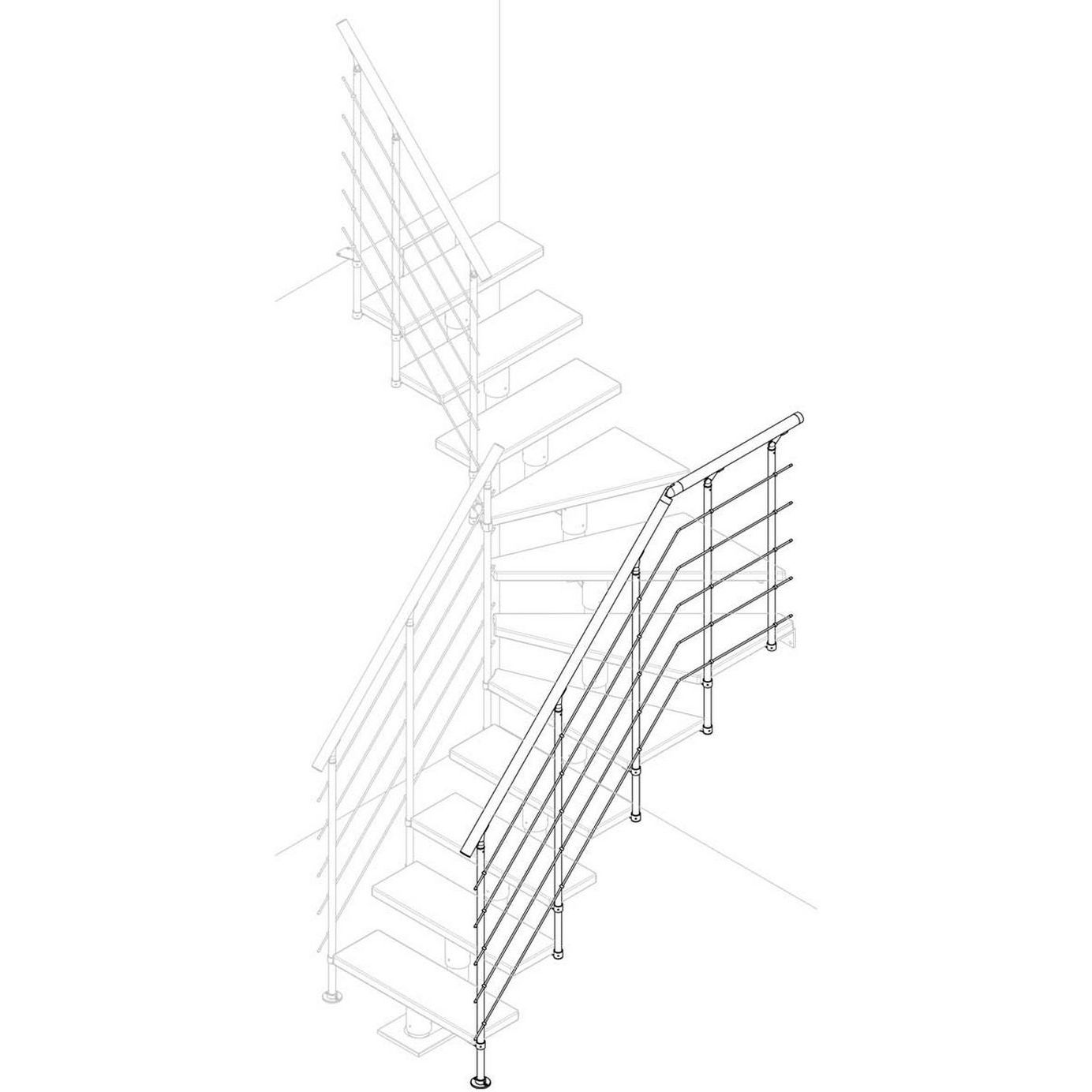 Lisäkaide Dolle Style 6, 5-6 porrasta, valkoinen/öljytty tammi