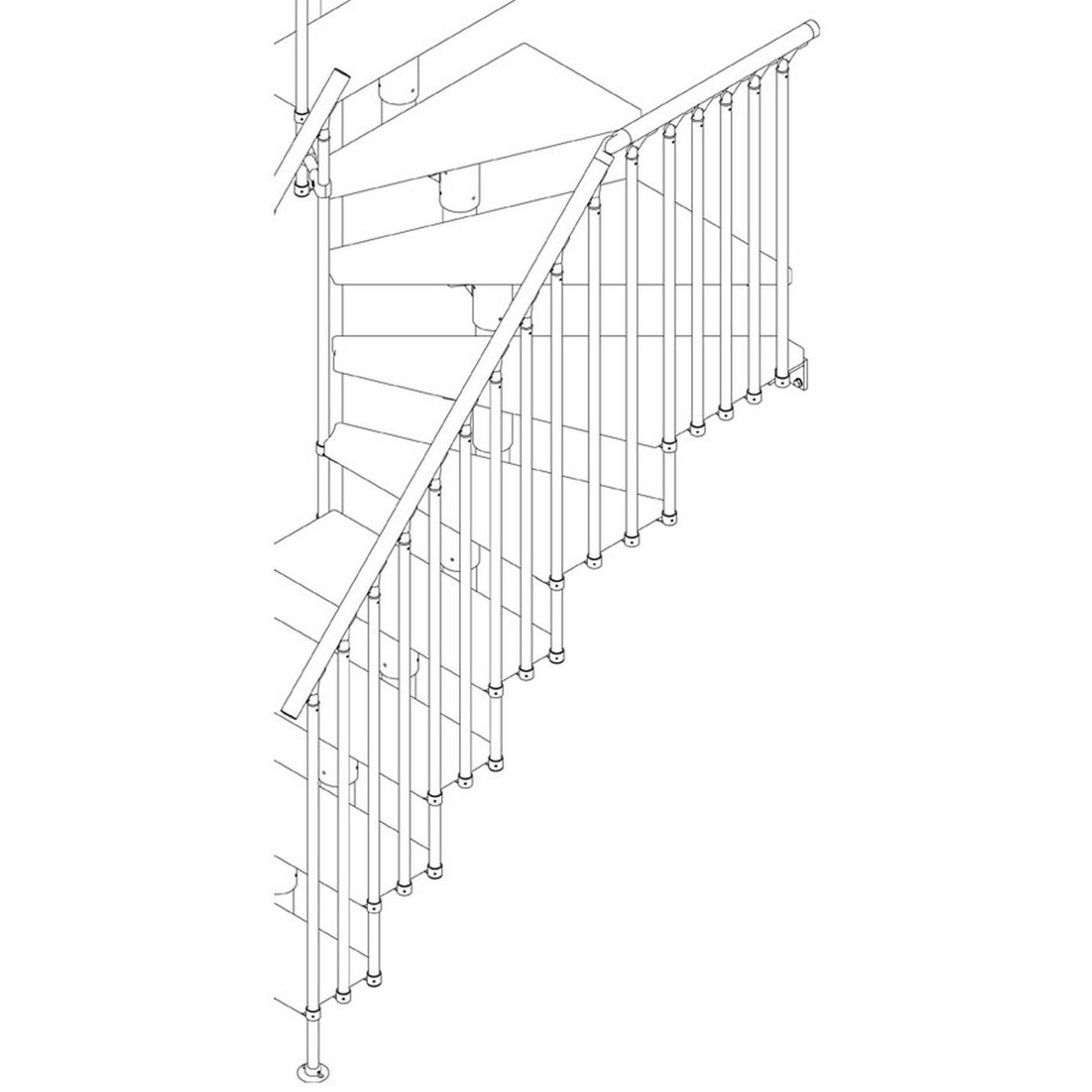 Lisäkaide Dolle Classic III, 12 porrasta, antrasiitti/valkoöljytty tammi
