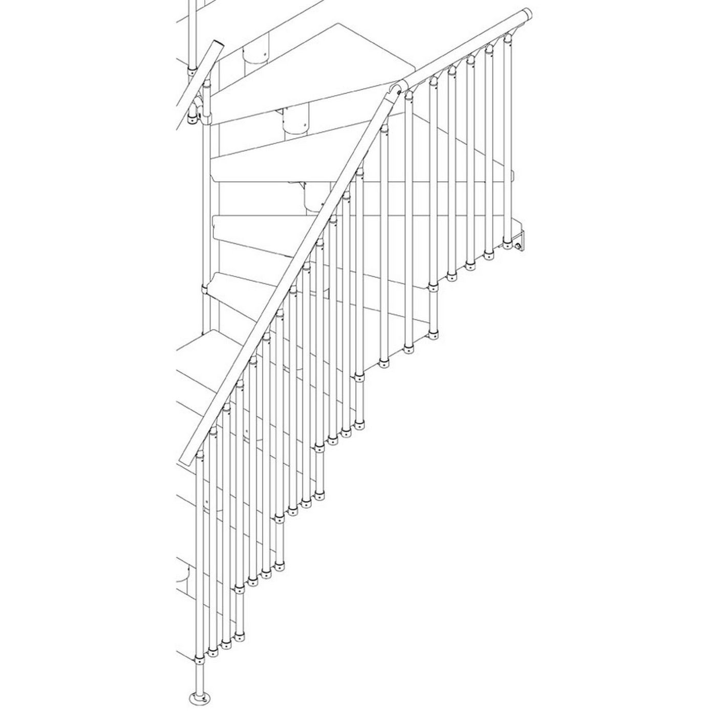Lisäkaide Dolle Classic IV, 10 porrasta, helmenharmaa/valkoöljytty tammi