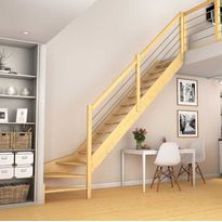 Portaat Dolle Paris, 3180mm, oikea, porraskaiteella, avonainen malli, käsittelemätön kuusi
