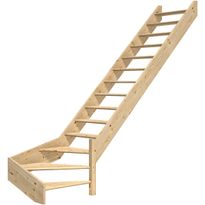 Portaat Dolle Paris, 3180mm, oikea, ilman kaidetta, avonainen malli, käsittelemätön kuusi