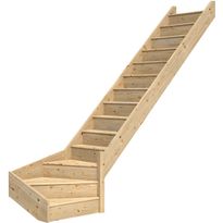 Portaat Dolle Paris, 3180mm, oikea, ilman kaidetta, umpinainen malli, käsittelemätön kuusi