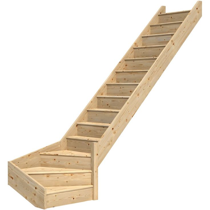 Portaat Dolle Paris, 3180mm, oikea, ilman kaidetta, umpinainen malli, käsittelemätön kuusi
