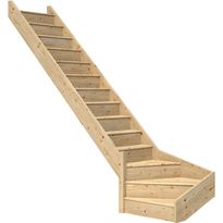 Portaat Dolle Paris, 3180mm, vasen, ilman kaidetta, umpinainen malli, käsittelemätön kuusi