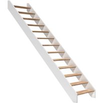Portaat Dolle Paris, 2805 mm, suora, ilman kaidetta, avonainen malli, valkolakattu tammi