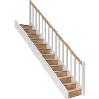 Portaat Dolle Paris, 2805mm, suora, porraskaiteella, umpinainen malli, valkolakattu tammi