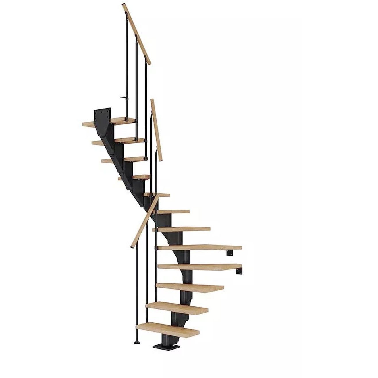 Portaat Dolle Frankfurt Classic II, 2220-2580mm, leveys 750mm, U-malli, öljytty tammi, musta