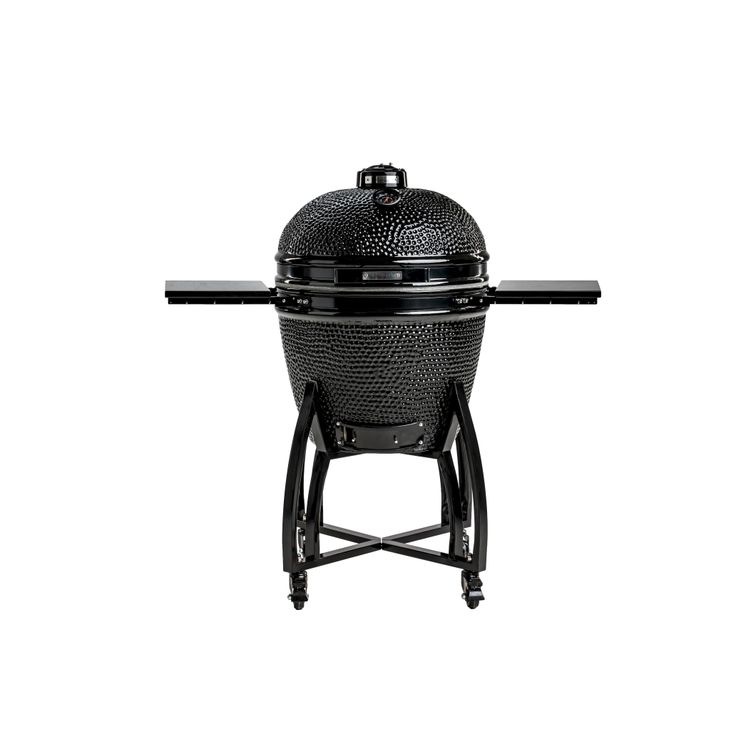 Hiiligrilli Hoovi Black Kamado Max, grillaustelineella, musta