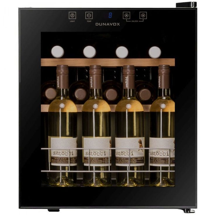 Viinikaappi Dunavox DXFH16.46, 43cm, 1 lämpötila-alue, vapaasti seisova, musta