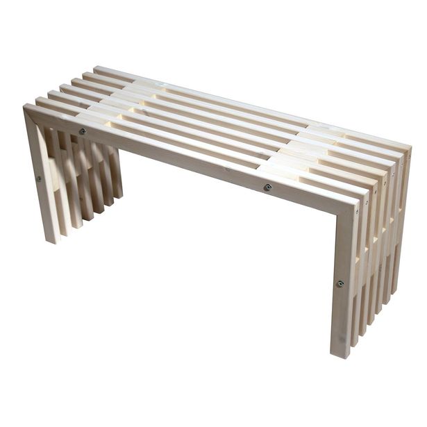 Penkki EcoFurn D, 100cm, mänty, valkoinen, Verkkokaupan poistotuote