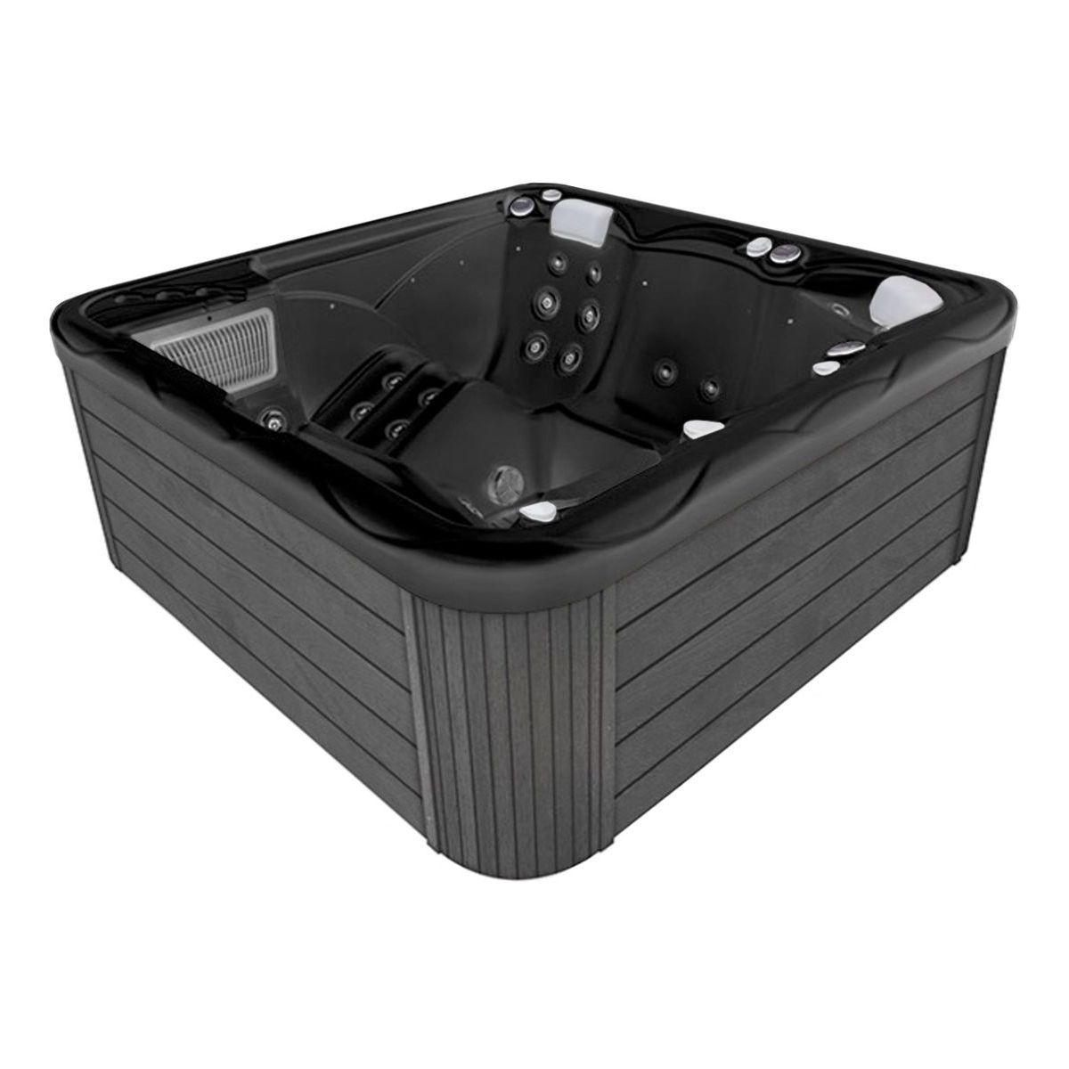 Ulkoporeallas Wellis Pluto Midnight, 5 hlöä, 42 suutinta, tummanharmaa/musta