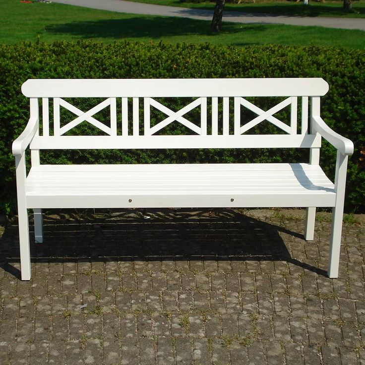 Puutarhapenkki Eden Wood Holmsund, 2-istuttava, leveys 150cm, valkoinen
