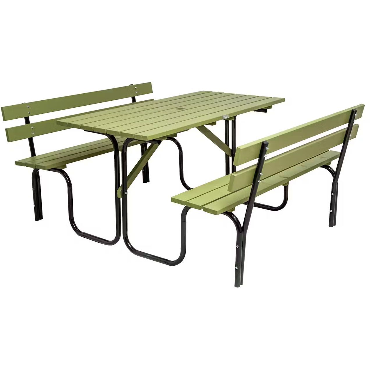 Piknik-pöytäryhmä Eden Wood Steel Picnic 150, 6 henkilölle, vihreä