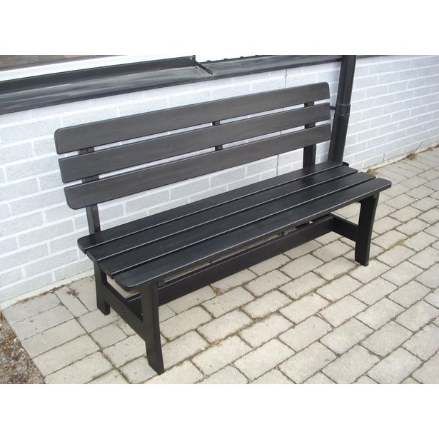 Puutarhapenkki Eden Wood Magnus, 3-istuttava, leveys 160cm, musta