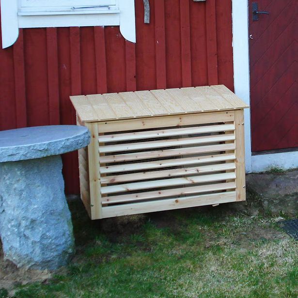 Ilmalämpöpumpun suojakotelo Eden Wood VP 3, puuvalmis