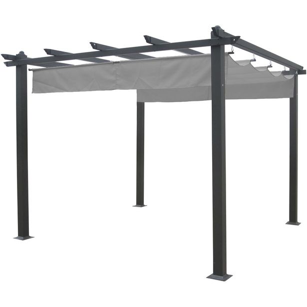 Pergola Eden Wood, 3x4m, harmaa/musta