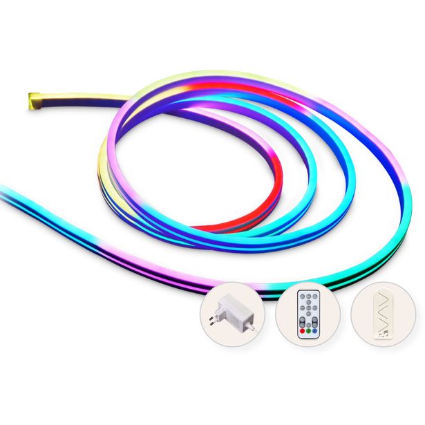 LED-nauha Llitt Alexandra KIT, RGBIC Neon Smart, IP65, 5m​​​
