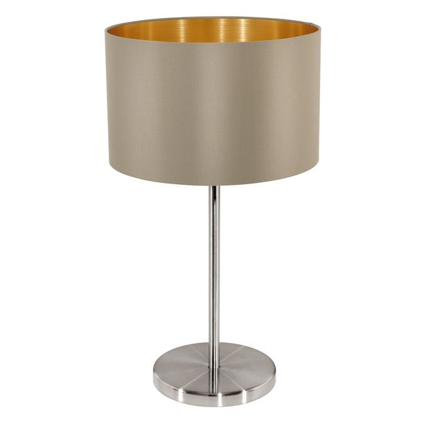 Pöytävalaisin Eglo Maserlo, 60W, Ø230x420mm, E27, IP20, taupe/kulta