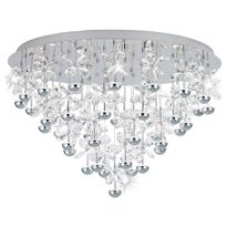 LED-Kattovalaisin Eglo Pianopoli, Ø780mm, kromi, kristalli 39246