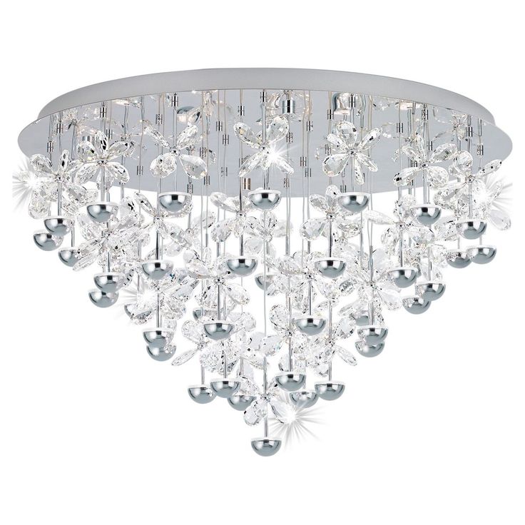 LED-Kattovalaisin Eglo Pianopoli, Ø780mm, kromi, kristalli 39246