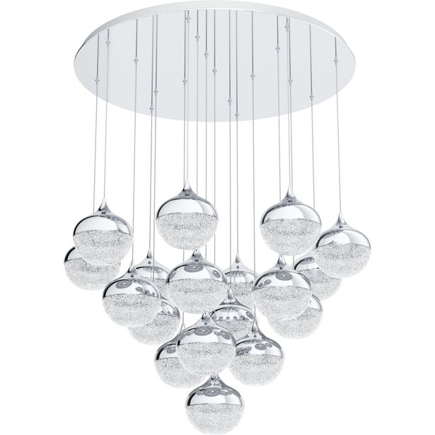 Riippuvalaisin Eglo Crystal&Design Mioglia, 18-osainen, kromi