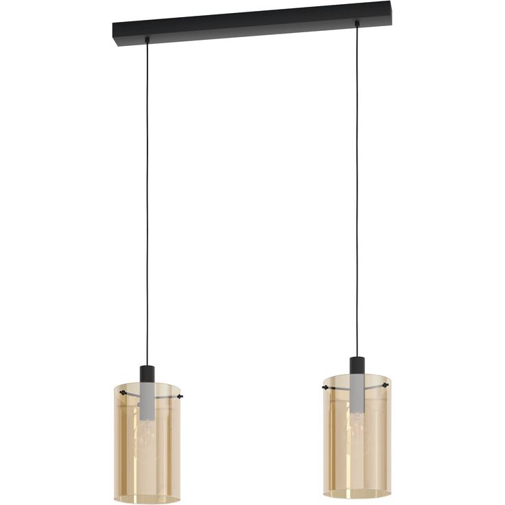 Riippuvalaisin Eglo Crystal&Design Polverara, 2-osainen, musta/meripihka