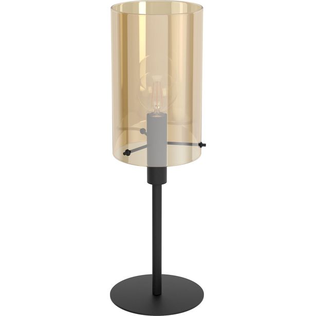 Pöytävalaisin Eglo Crystal&Design Polverara, musta/meripihka