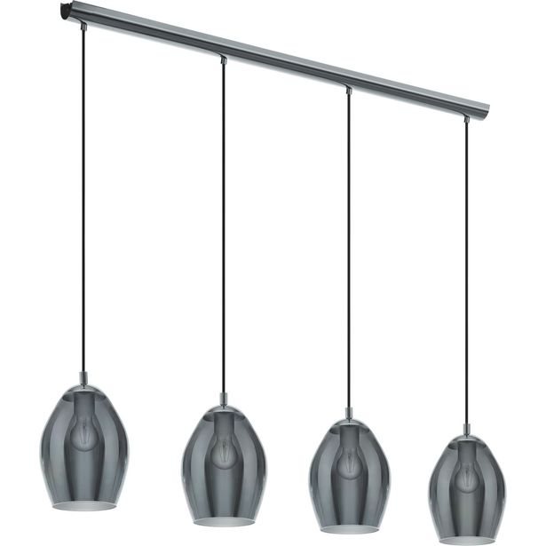 Riippuvalaisin Eglo Crystal&Design Estanys, 4-osainen, savunharmaa