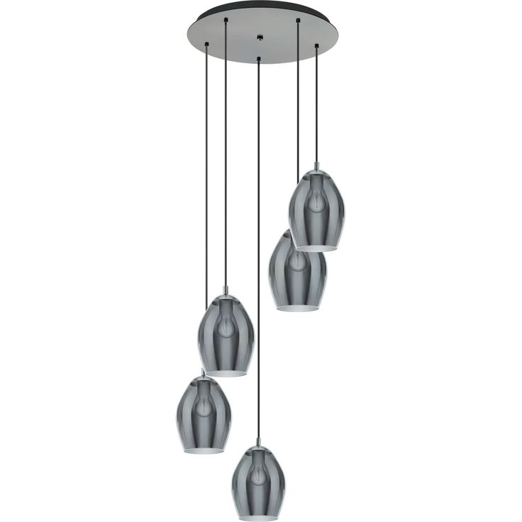 Riippuvalaisin Eglo Crystal&Design Estanys, 5-osainen, savunharmaa