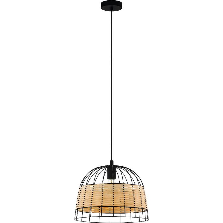 Riippuvalaisin Eglo Vintage Anwick, Ø370mm, musta/puu