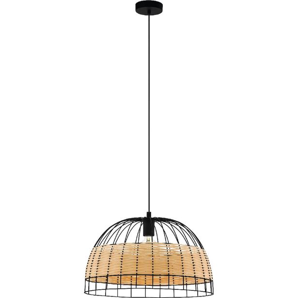 Riippuvalaisin Eglo Vintage Anwick, Ø500mm, musta/puu