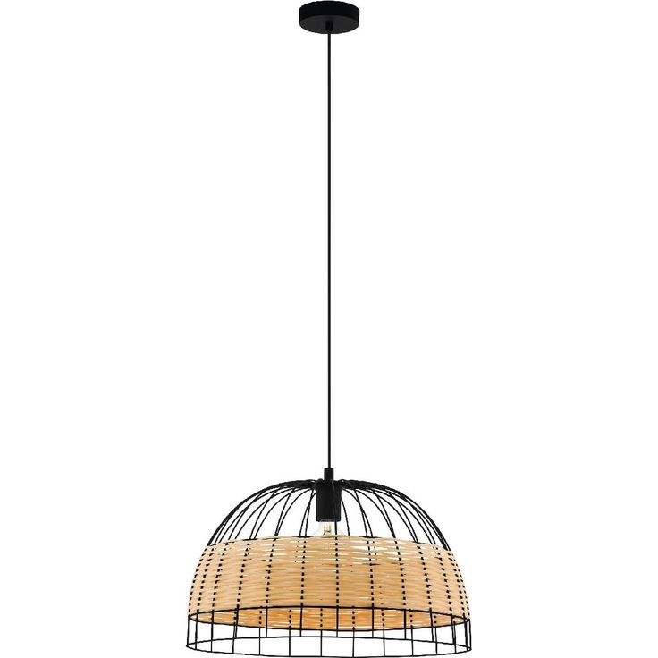 Riippuvalaisin Eglo Vintage Anwick, Ø500mm, musta/puu