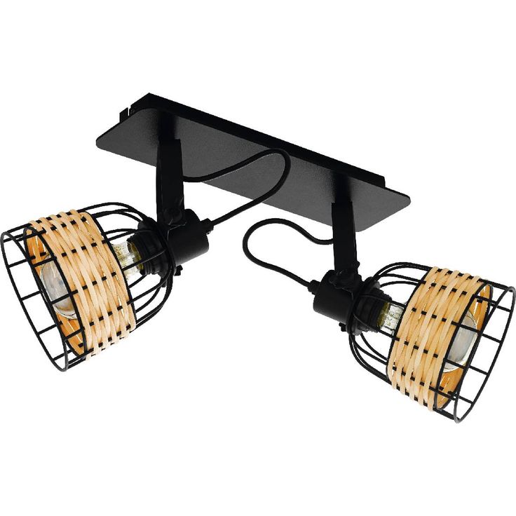 Kattovalaisin Eglo Vintage Anwick 1, 2-osainen, 480mm, musta/puu