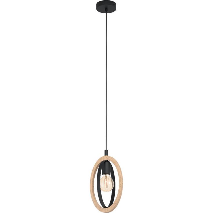 Riippuvalaisin Eglo Vintage Basildon, 190x160mm, musta/puu
