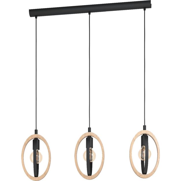 Riippuvalaisin Eglo Vintage Basildon, 780x160mm, musta/puu