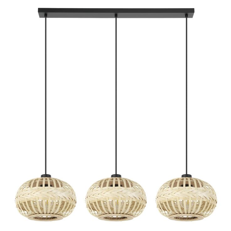 Riippuvalaisin Eglo Amsfield 1, 3xE27, 40W, IP20, bambu