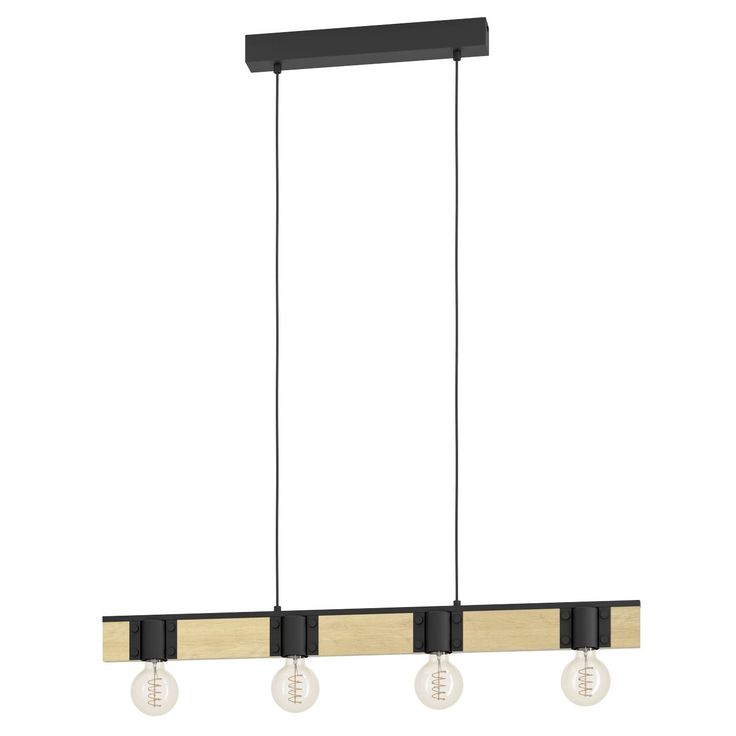 Riippuvalaisin Eglo Bailrigg, 3xE27, 40W, IP20, puu/musta