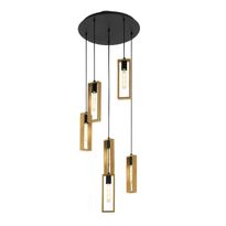 Riippuvalaisin Eglo Vintage Littleton, 6x60W, Ø500x1500mm, E27, IP20, musta/ruskea
