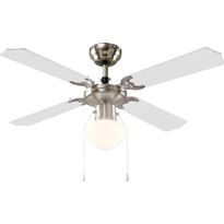 Tuuletinvalaisin Eglo Edi Light Ø106.6cm E27 valkoinen/vaahtera/mattanikkeli