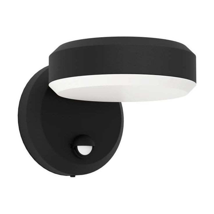 LED-ulkoseinävalaisin Eglo Fornaci, musta/valkoinen, liiketunnistin