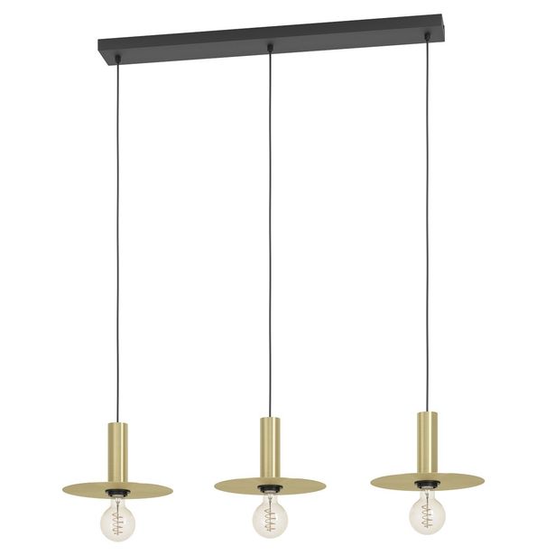 Riippuvalaisin Eglo Escandell, 3xE27, 40W, IP20, messinki/musta