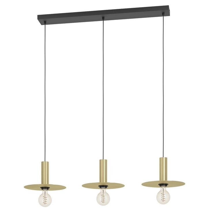 Riippuvalaisin Eglo Escandell, 3xE27, 40W, IP20, messinki/musta
