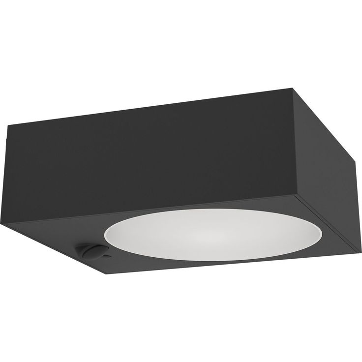 Aurinkokennoseinävalaisin tunnistimella Eglo Darfano, IP54, 4000K, alas, musta