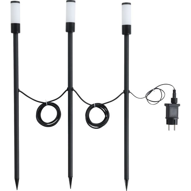 Maapiikkivalaisinsetti Eglo Zancaro, 3xLED, IP44, 3000K, musta/valkoinen, 3kpl/pkt